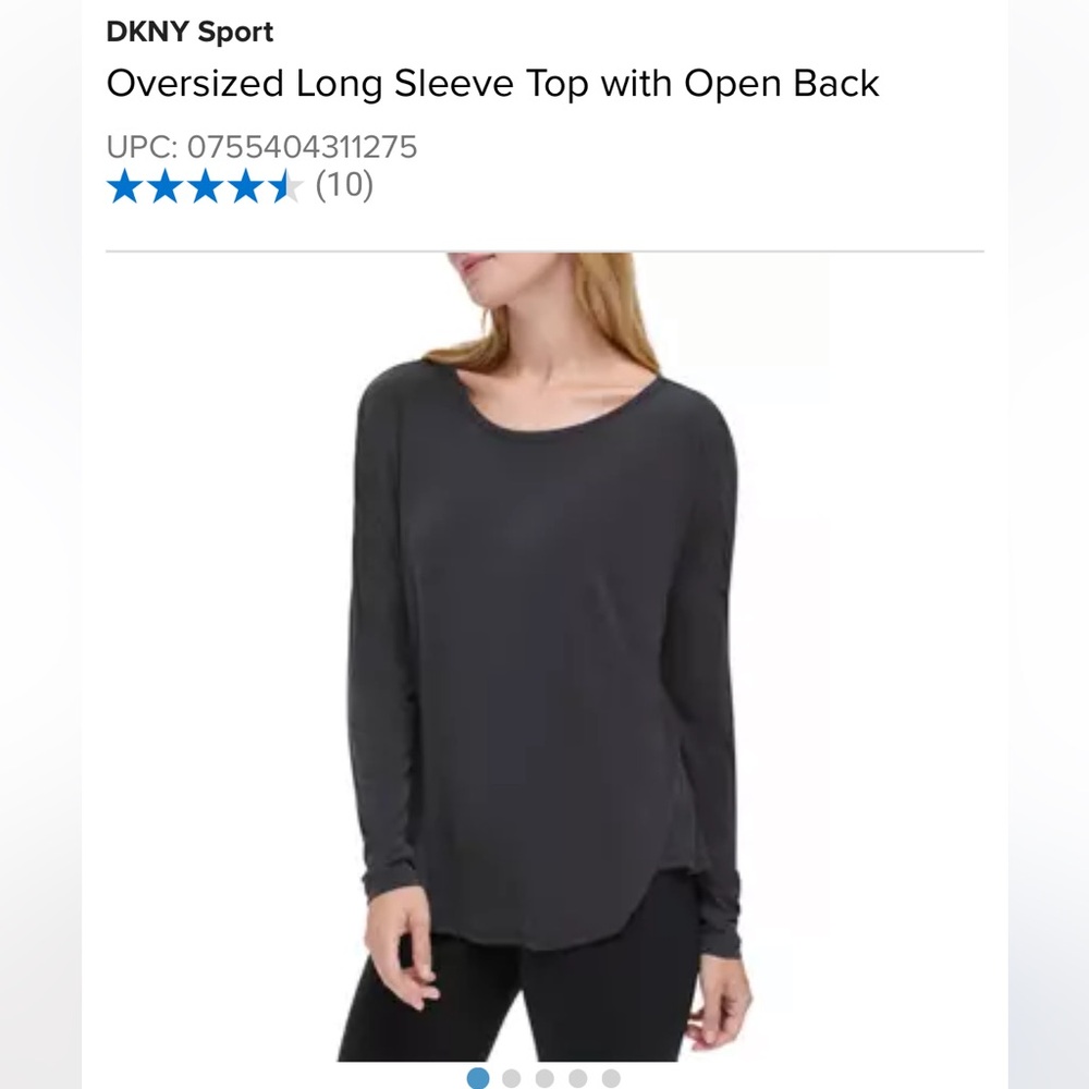 DKNY Sport long sleeve top with open back